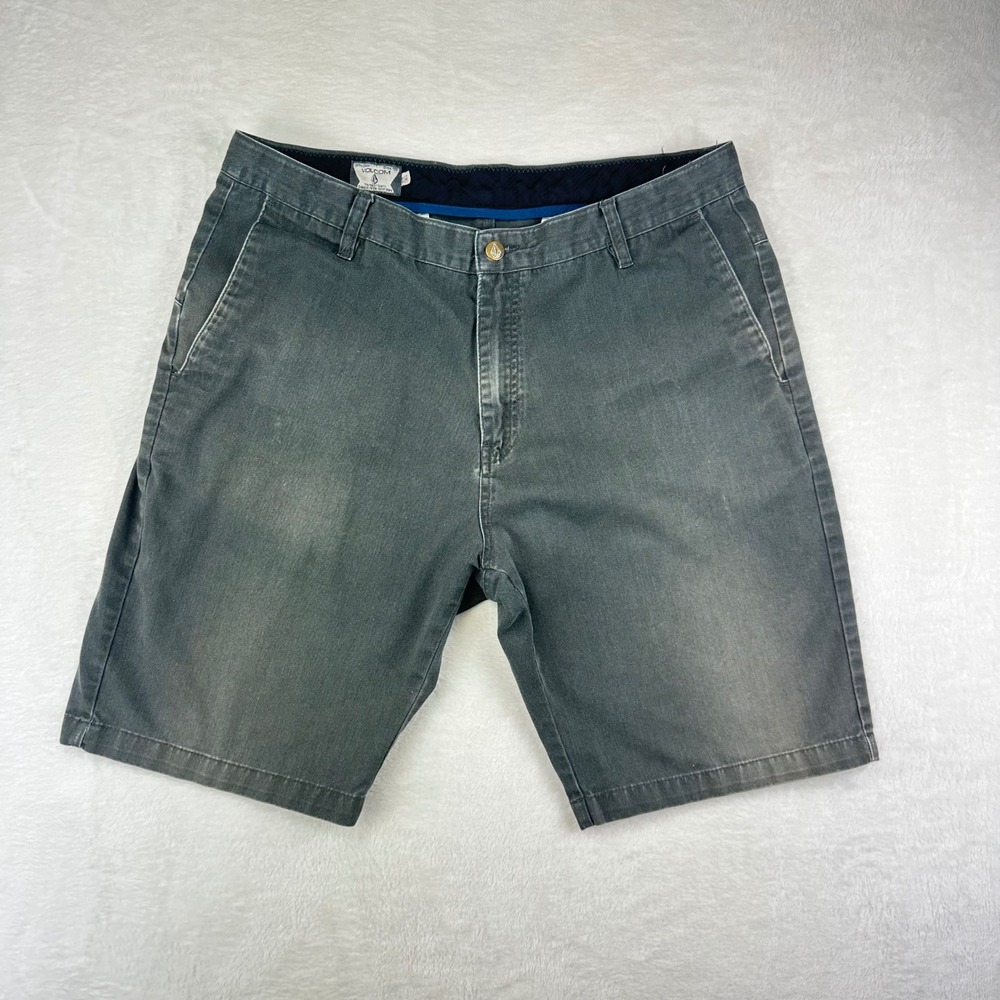 Volcom Frickin Modern Fit Shorts Mens 36 Grey Chino Skate Twill Cotton Blend